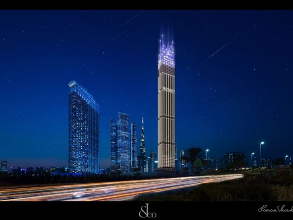 Burj Binghatti Jacob and Co Residences exterior view