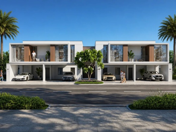 Exterior of a 3-bedroom townhouse at Alva, The Valley by Emaar, Dubai