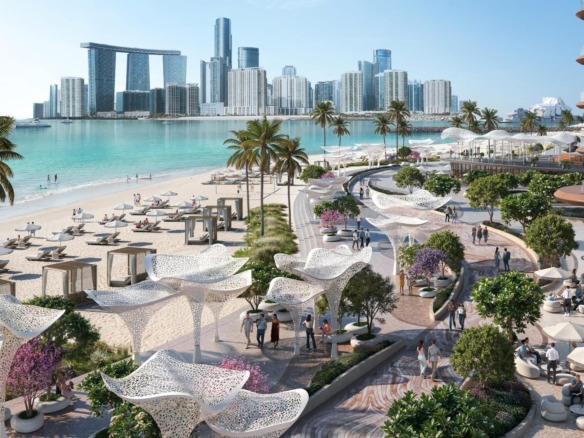 The 1km waterfront promenade and 5.6km beachfront at Marsa Al Saadiyat