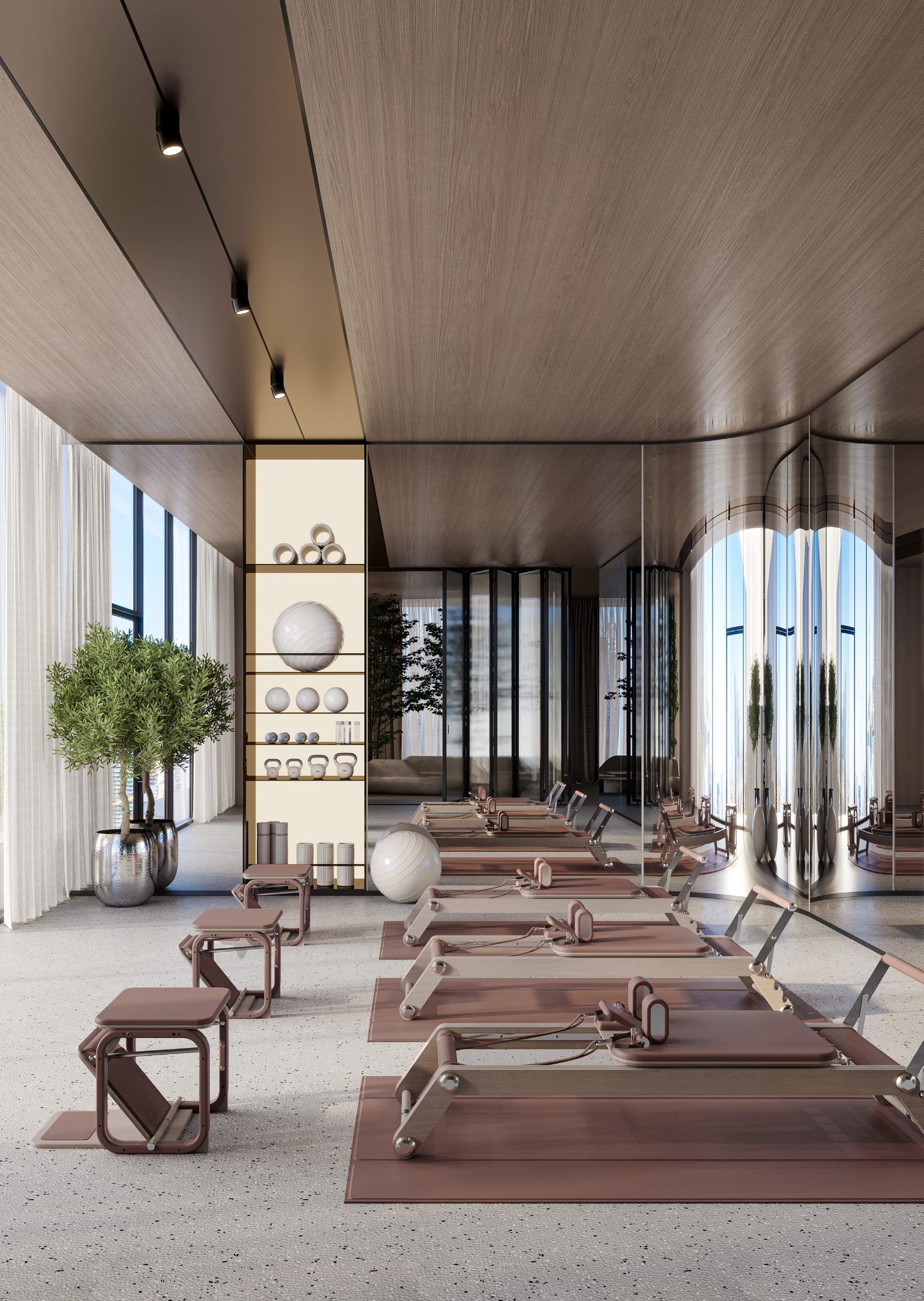Pilates studio at Berkeley Tower (render)