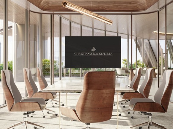 Boardroom inside a Christian A. Rockefeller Business Tower office (render)