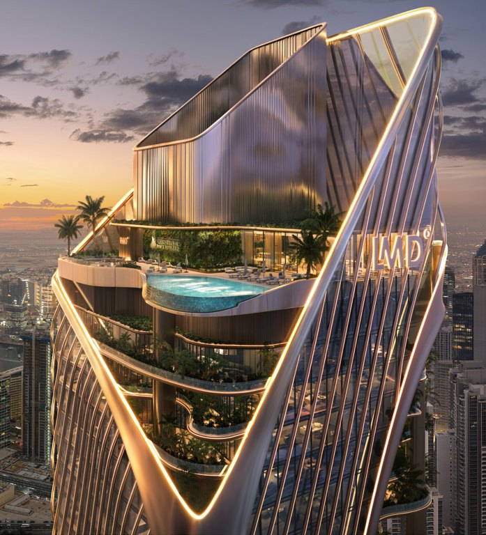 Level 87 infinity pool and observatory at the top of Christian A. Rockefeller Business Tower (render)